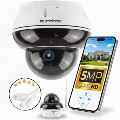 Kamera kopułkowa obrotowa zewnętrzna IP Wi-Fi 5Mpx 5x ZOOM EDW-502812PTZ-KW EUROLOOK