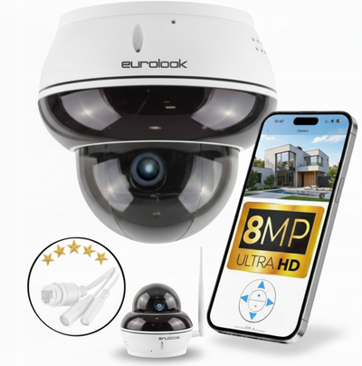 Kamera kopułkowa obrotowa zewnętrzna IP Wi-Fi 8Mpx 5x ZOOM EDW-802812PTZ-KW EUROLOOK