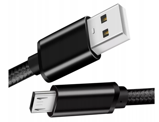 Kabel USB 1m oplot nylon C-6BK