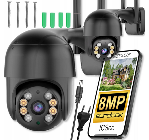Venkovní otočná IP Wi-Fi kamera 8MP K-9 EUROLOOK